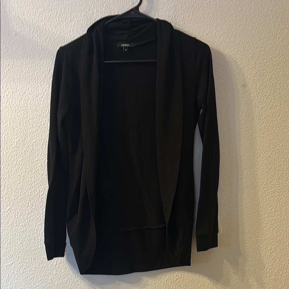 Ambiance Black Open Front Cardigan